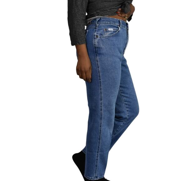 Vintage Lee Jeans Blue Denim Tapered High Waist Faded Broken In Casual Size 28 - Picture 4 of 15